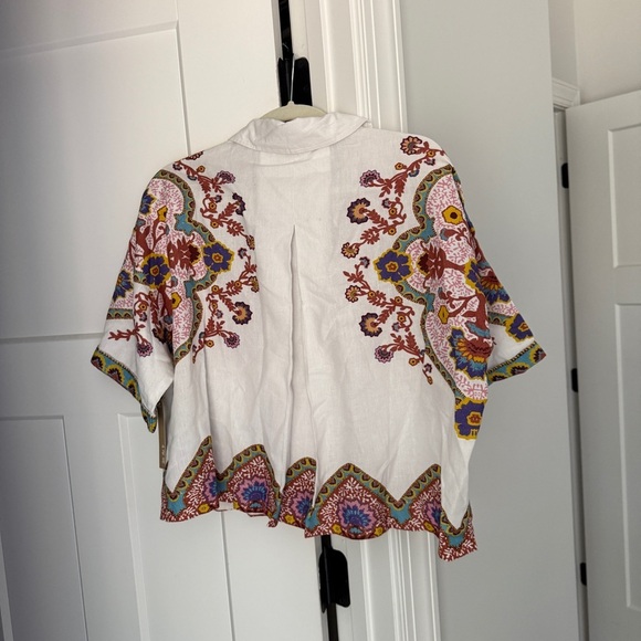 NWT Cleobella JENI BLOUSE LAGOS Short Sleeve Button Down Top - Picture 6 of 6